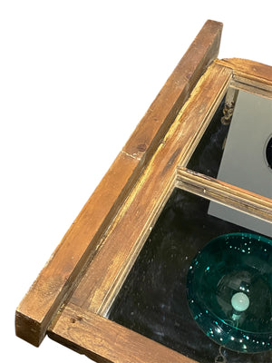 Old Rustic Farmhouse Mirror with Ledge