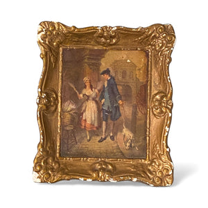 Baroque Style Print in a Vintage Chalkware Frame