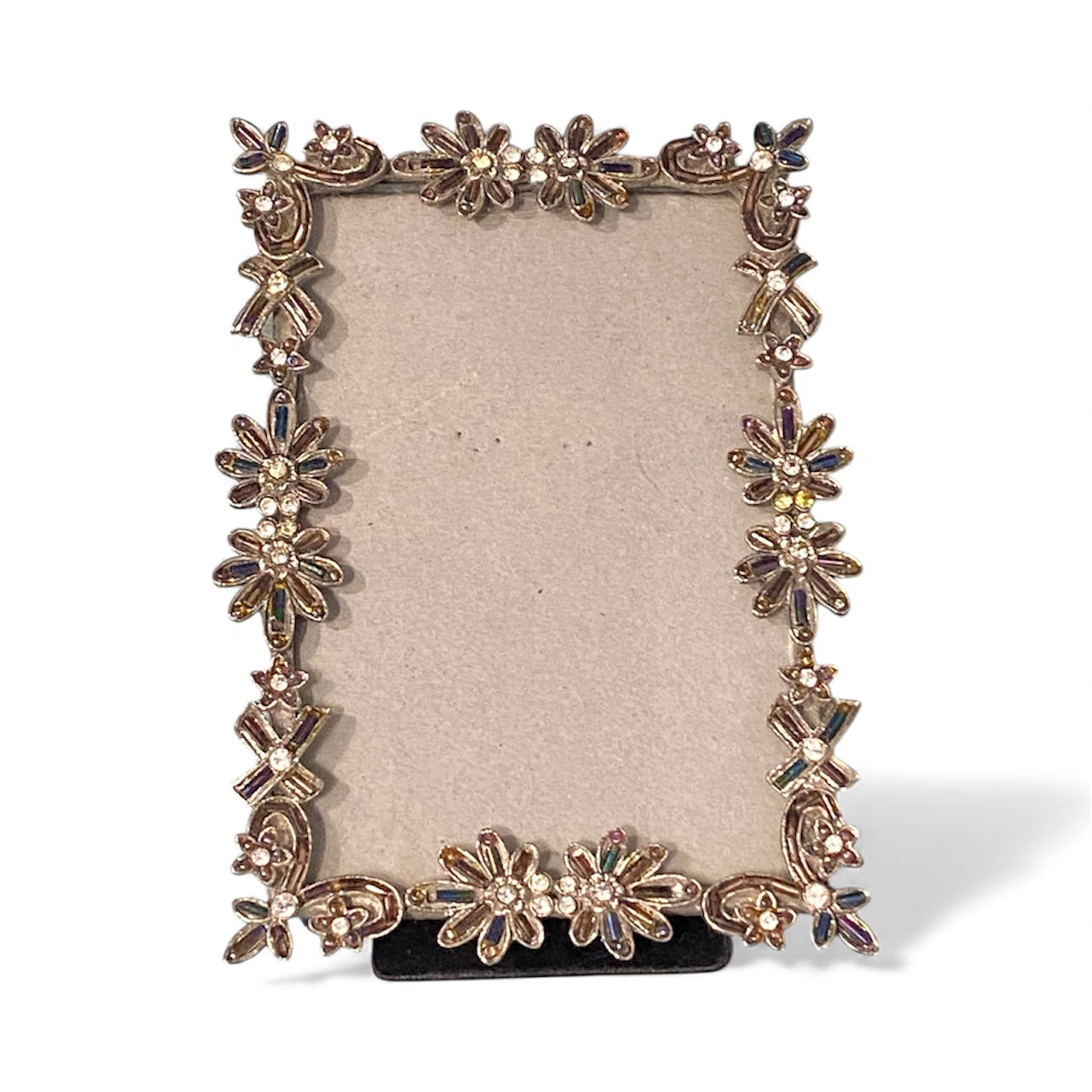 Pewter Beaded Flower Frame