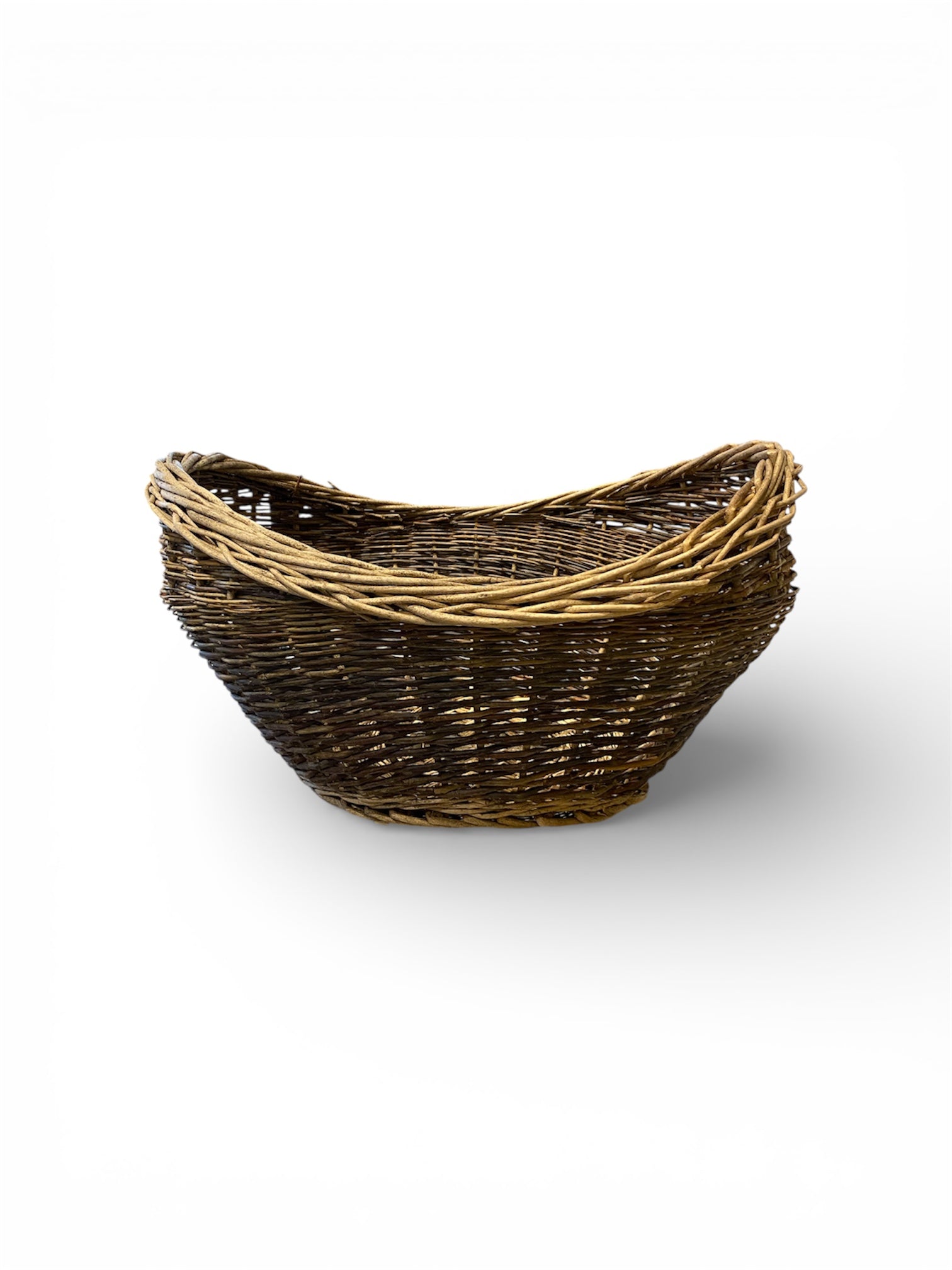Large Vintage Oval Willow Basket