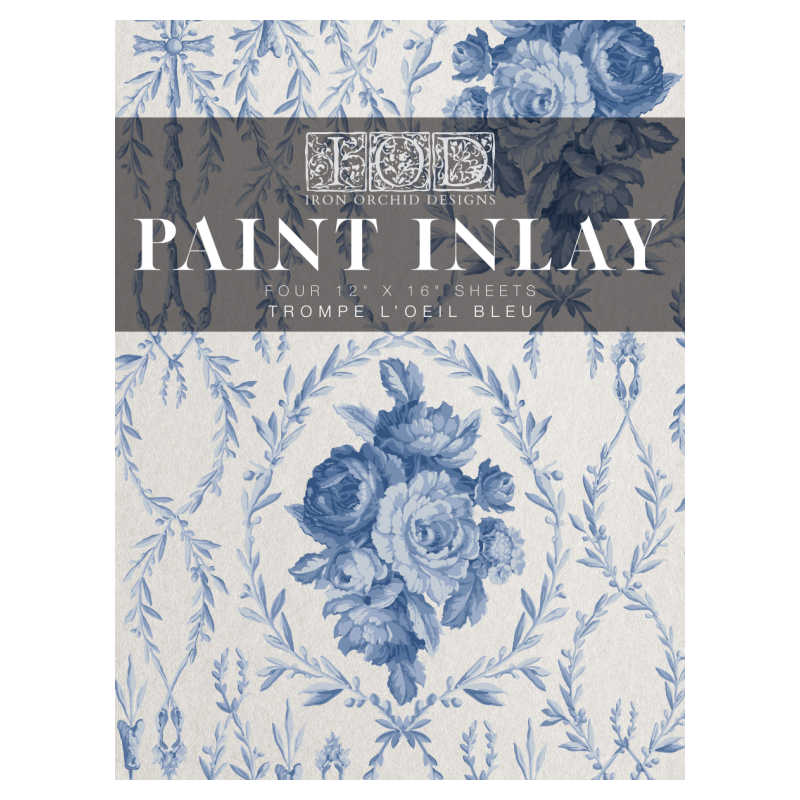 Trompe L'oeil Bleu IOD Paint Inlay