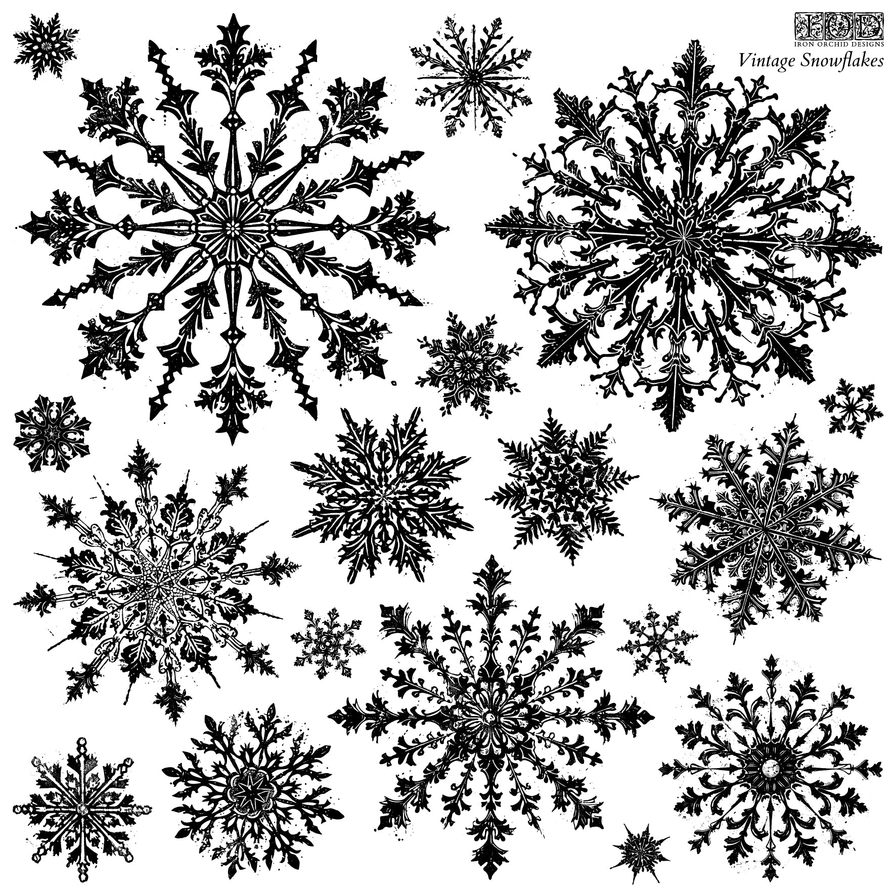 Vintage Snowflakes IOD Stamp *NEW*