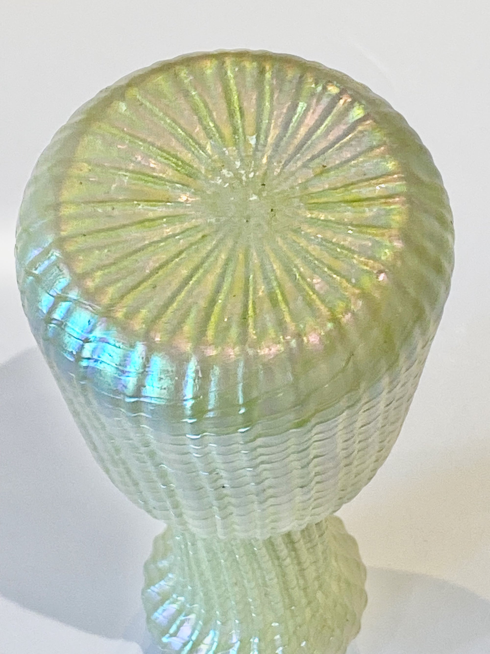 Yellow Iridescent Vase