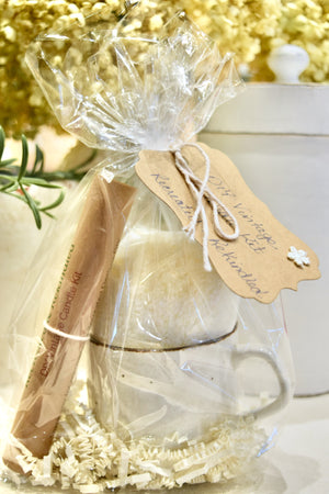 DIY Vintage Candle Kit - Beige and Brown Speckled Mug