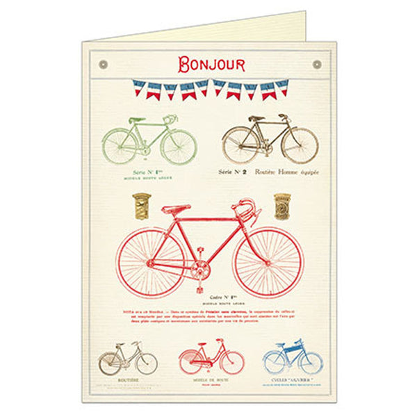 Bonjour Bicycle Blank Card