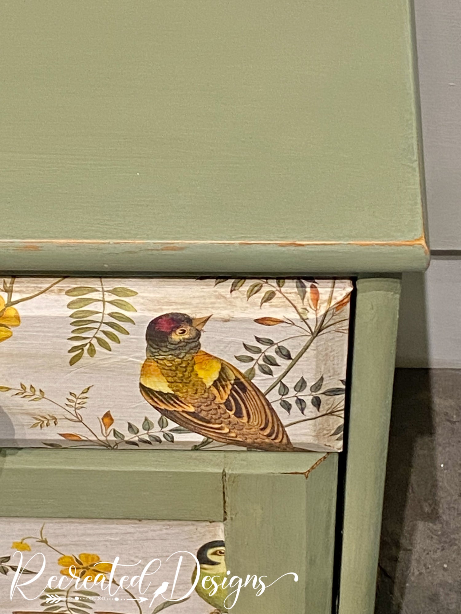 Country Manor Songbirds Storage Cabinet