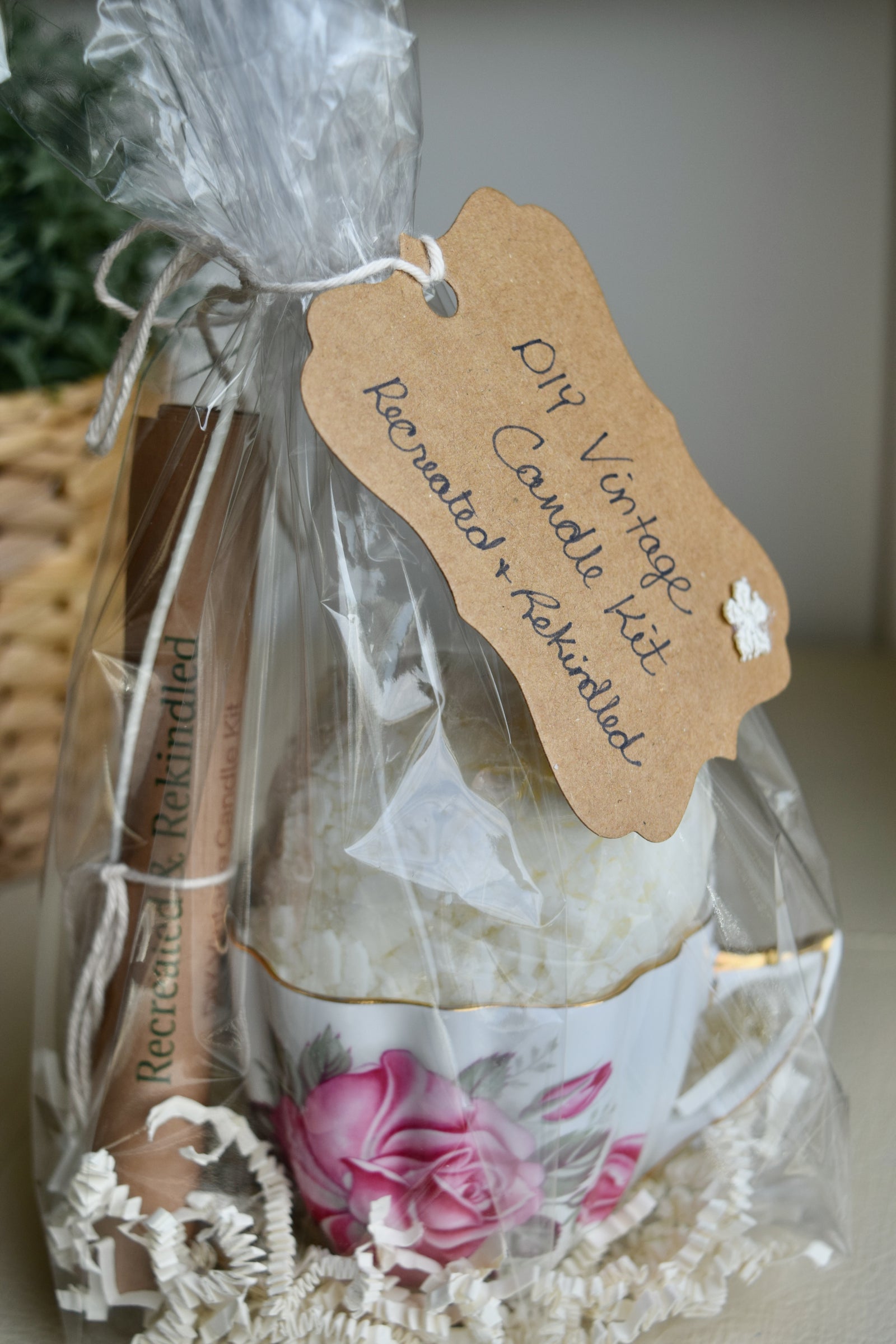 DIY Vintage Candle Kit - Pink Rose Teacup