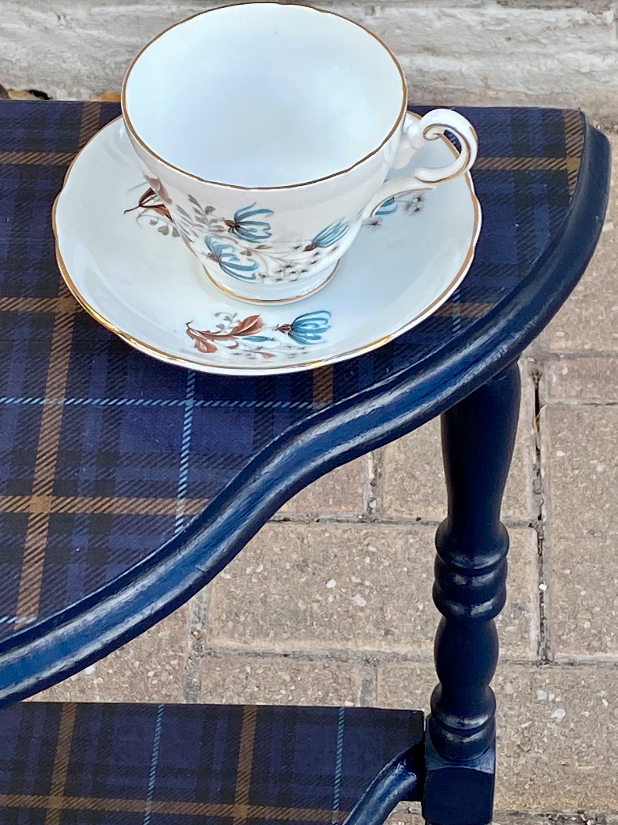 The Highland Plaid Half-Moon Table