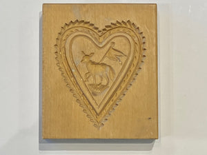 Springerle Deer Inside a Heart Cookie Mould