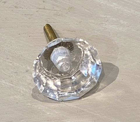 Clear Diamond Cut Knob (small)