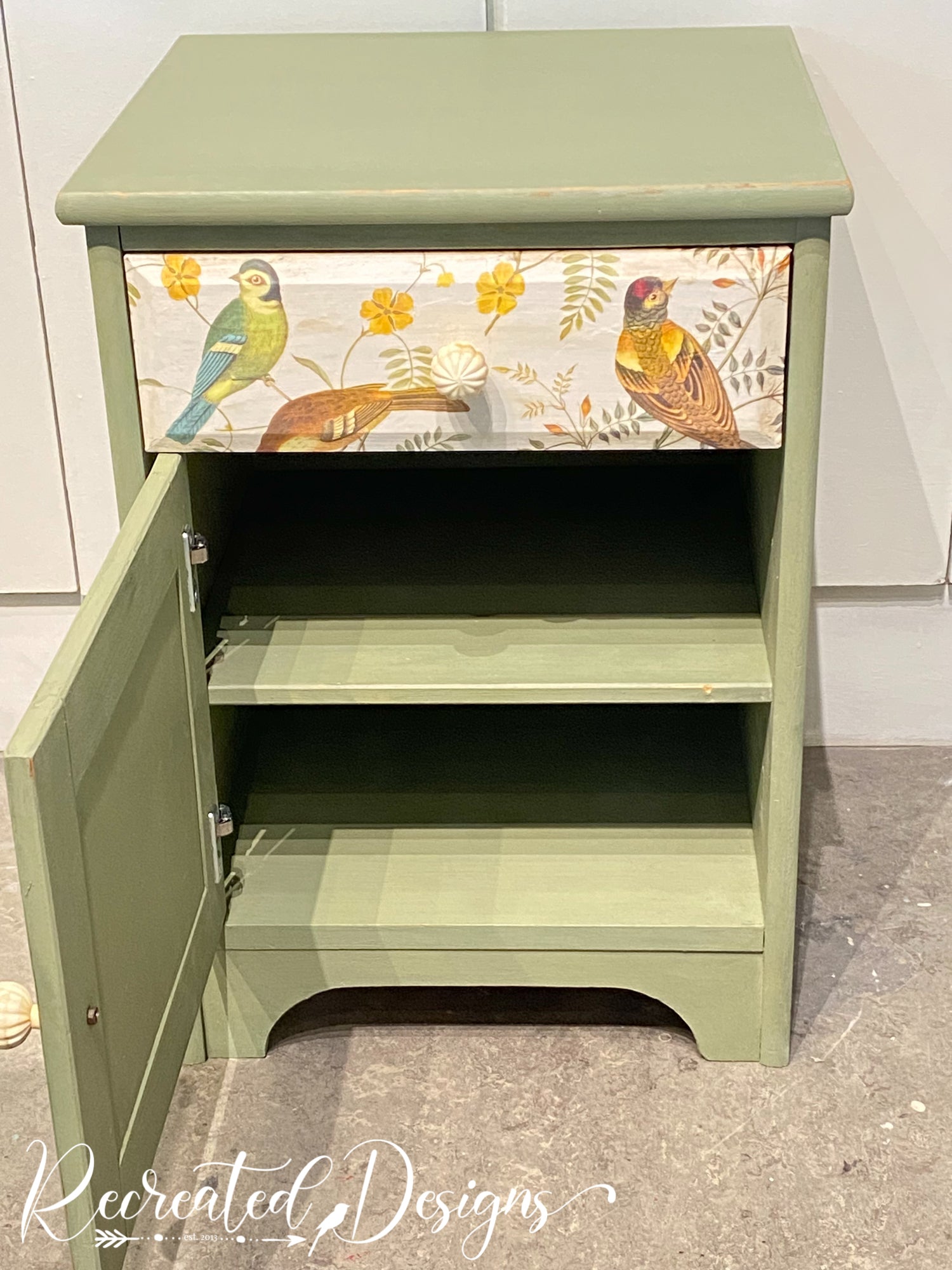 Country Manor Songbirds Storage Cabinet