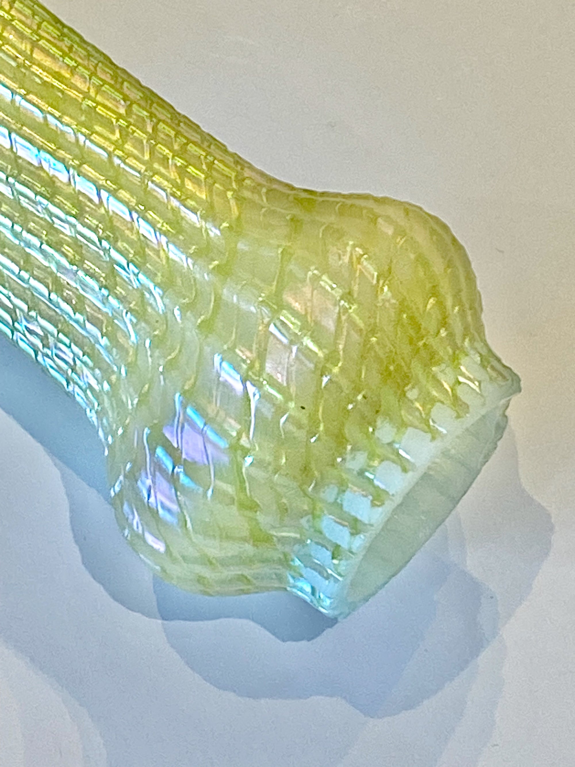 Yellow Iridescent Vase