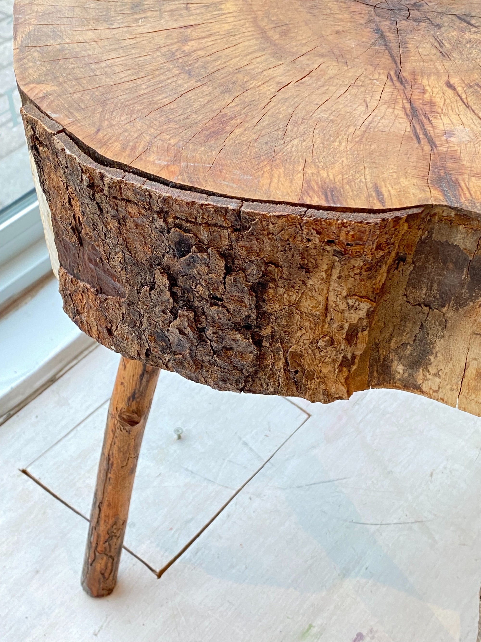 Live Edge Wood Side Table