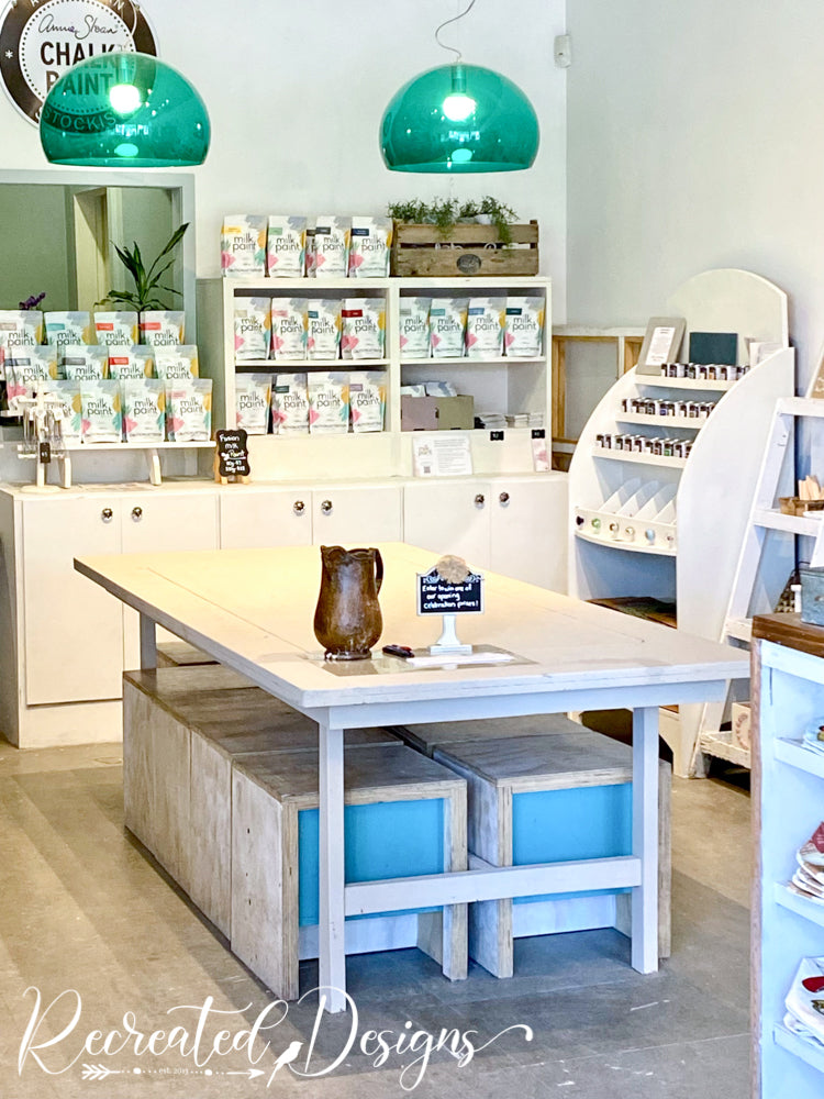Workshop Table and 9 Stools
