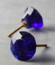 Blue Glass Diamond Cut Knob