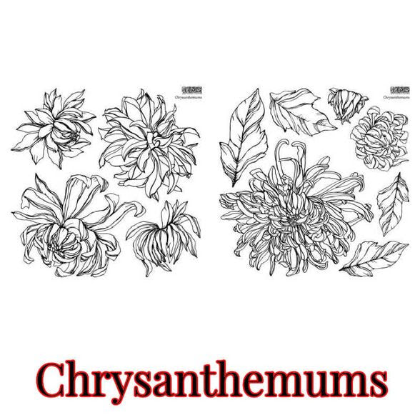 Chrysanthemums IOD Stamp